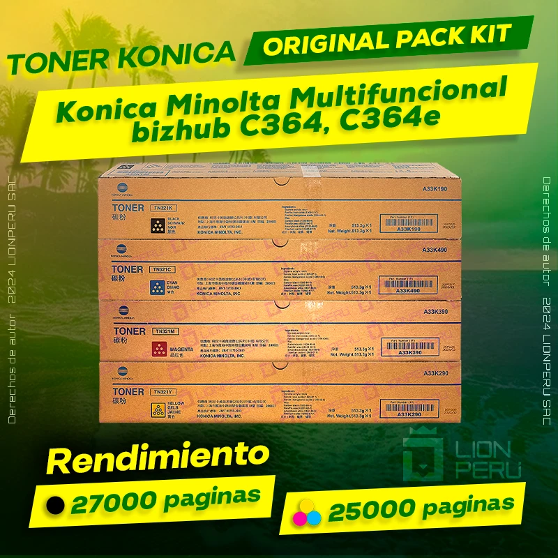 Toner Konica Minolta bizhub C364, C364e Multifuncional Original