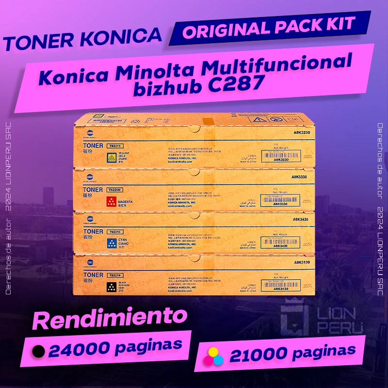 Toner Konica Minolta bizhub C287 Multifuncional Original