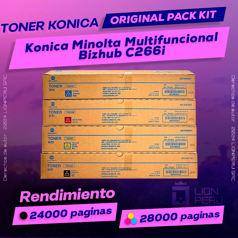 Toner Konica Minolta Bizhub C266i Multifuncional Original
