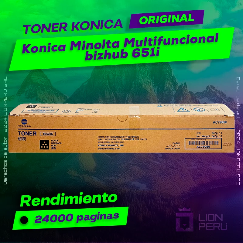 Konica Minolta bizhub 651i Toner Multifuncional Cartucho Original