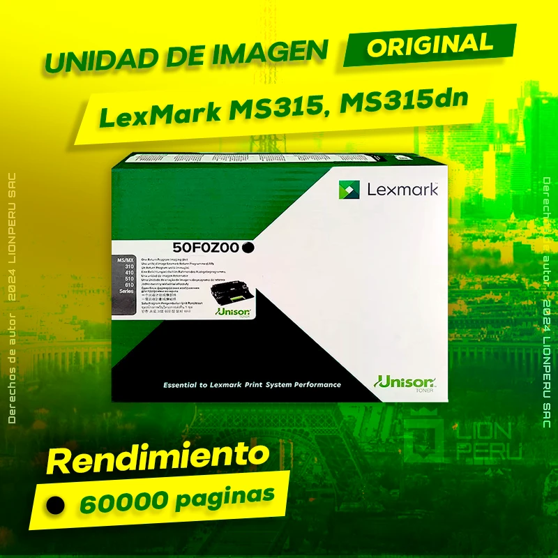 Unidad de Imagen LexMark MS315, MS315dn Imaging Original Negro, ofrece un rendimiento de Calidad a un super Precio, consigue el tuyo… ¡¡YA!!
