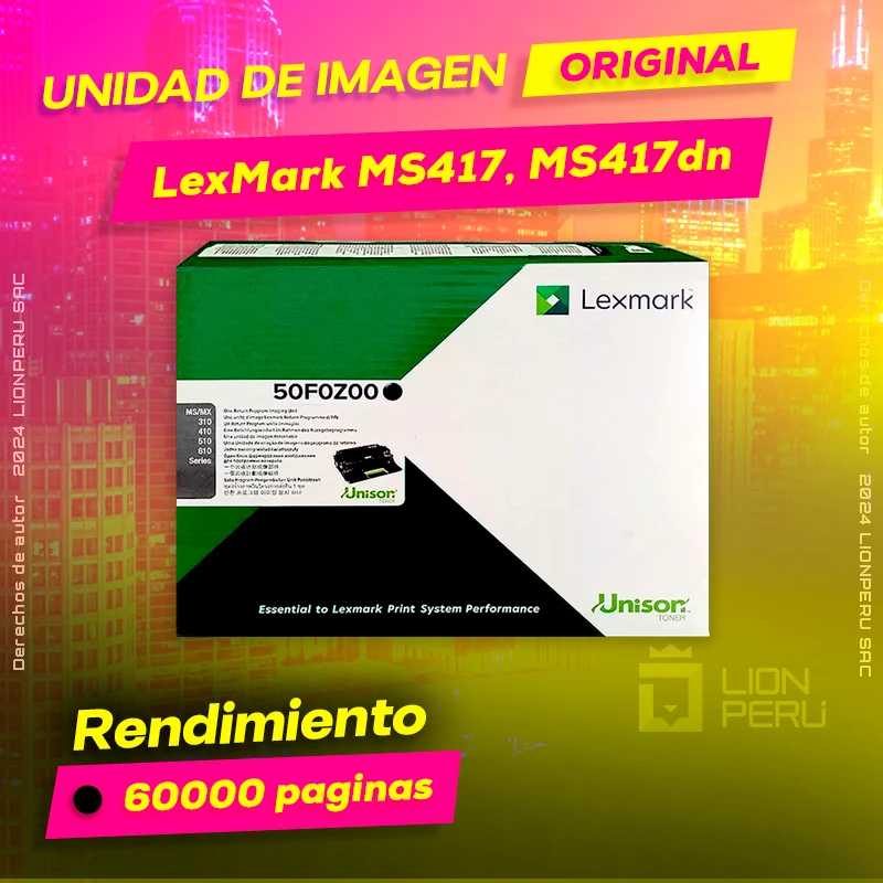 Unidad de Imagen LexMark MS417, MS417dn Imaging Original Negro, ofrece un rendimiento de Calidad a un super Precio, consigue el tuyo… ¡¡YA!!