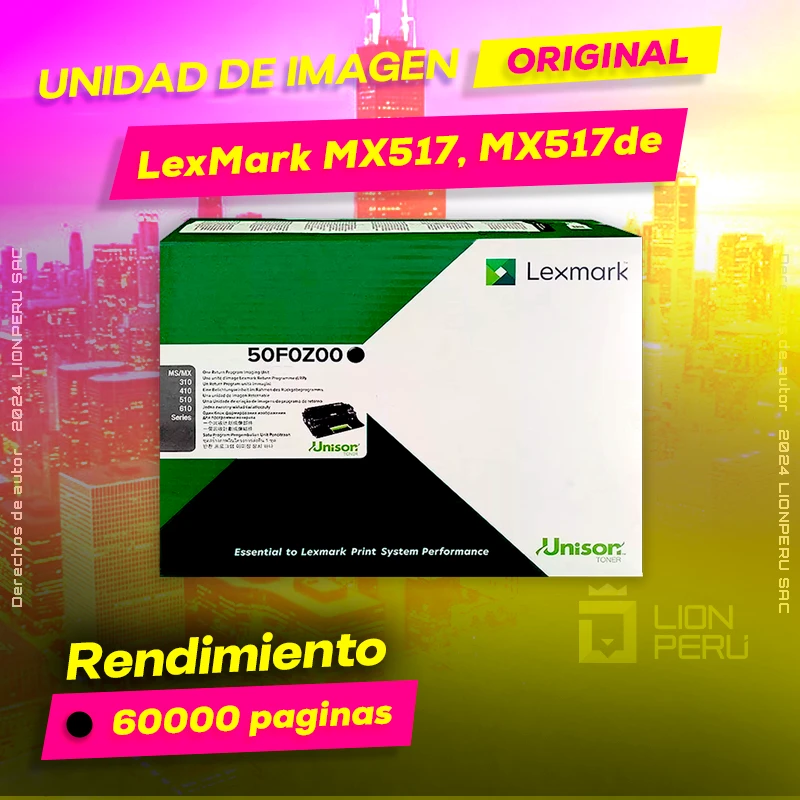 Unidad de Imagen LexMark MX517, MX517de Imaging Original Negro, ofrece un rendimiento de Calidad a un super Precio, consigue el tuyo… ¡¡YA!!