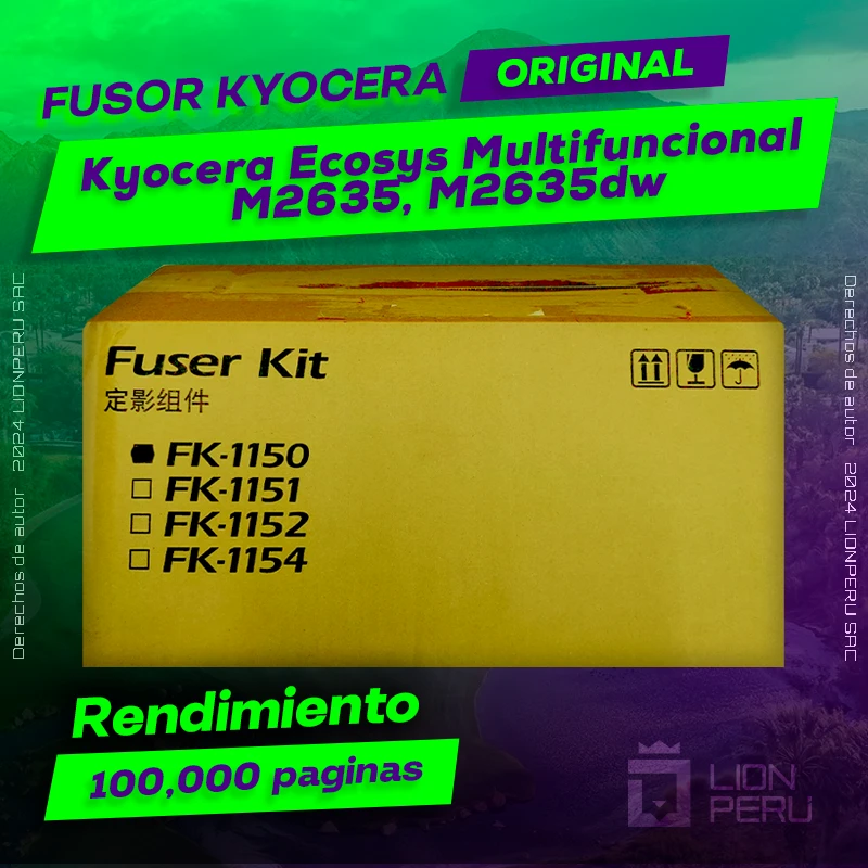 Fuser Kyocera Ecosys M2635, M2635dw Multifuncional Original