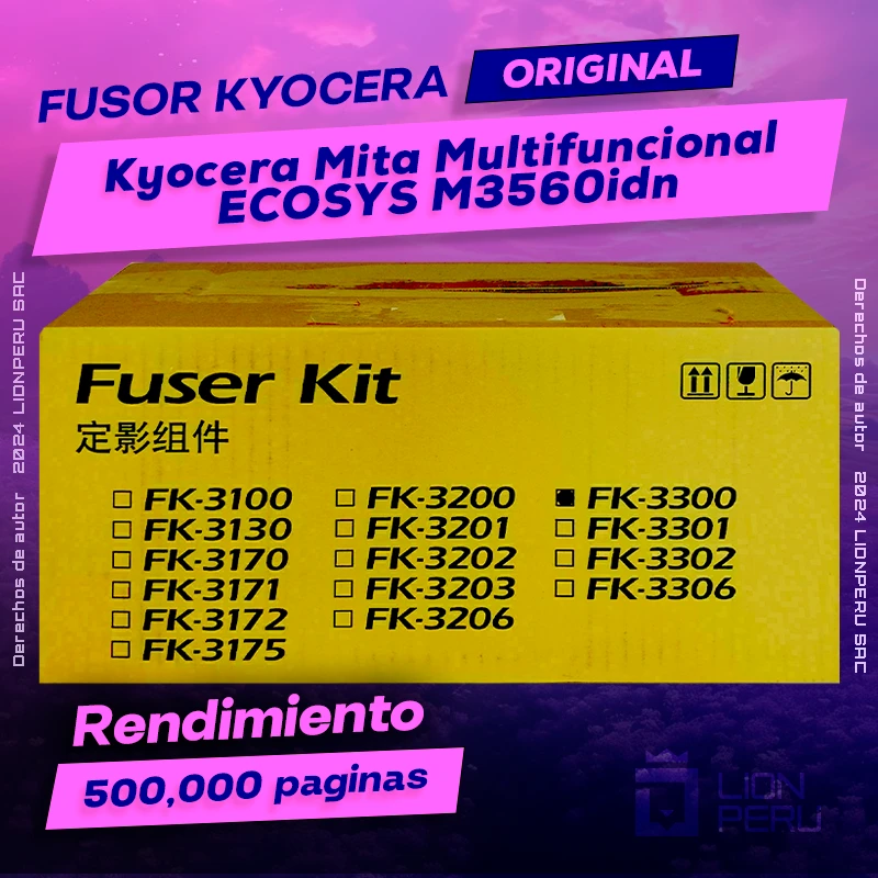 Fusor Kyocera M3560idn Mita Multifuncional ECOSYS Original