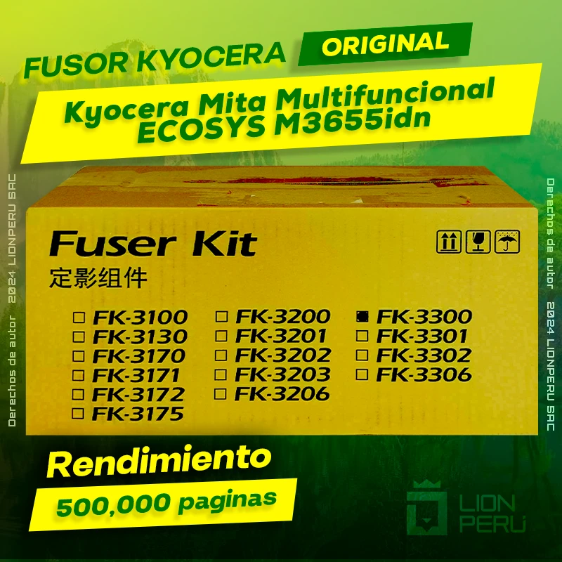 Fusor Kyocera M3655idn Mita Multifuncional ECOSYS Original