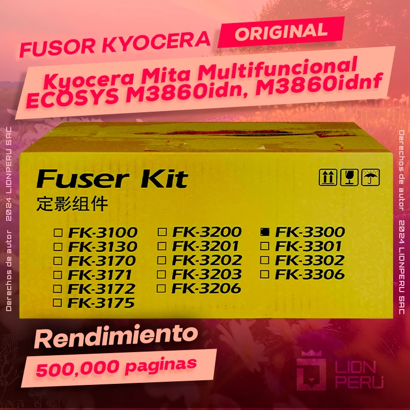 Fusor Kyocera M3860idn, M3860idnf Mita Multifuncional Original