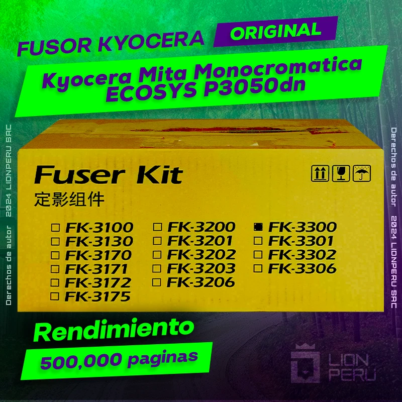 Kyocera P3050dn Fuser Mita Monocromatica ECOSYS Original
