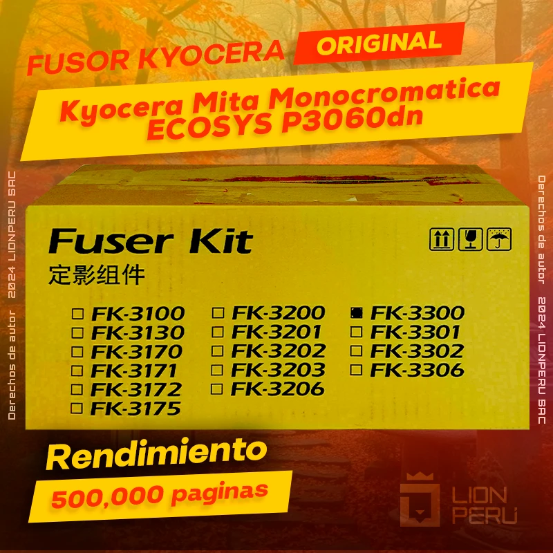 Kyocera P3060dn Fuser Mita Monocromatica ECOSYS Original