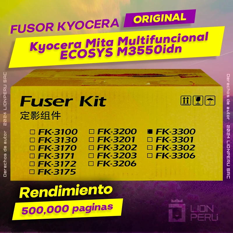 Fuser para Kyocera P3150dn Monocromatica ECOSYS Original