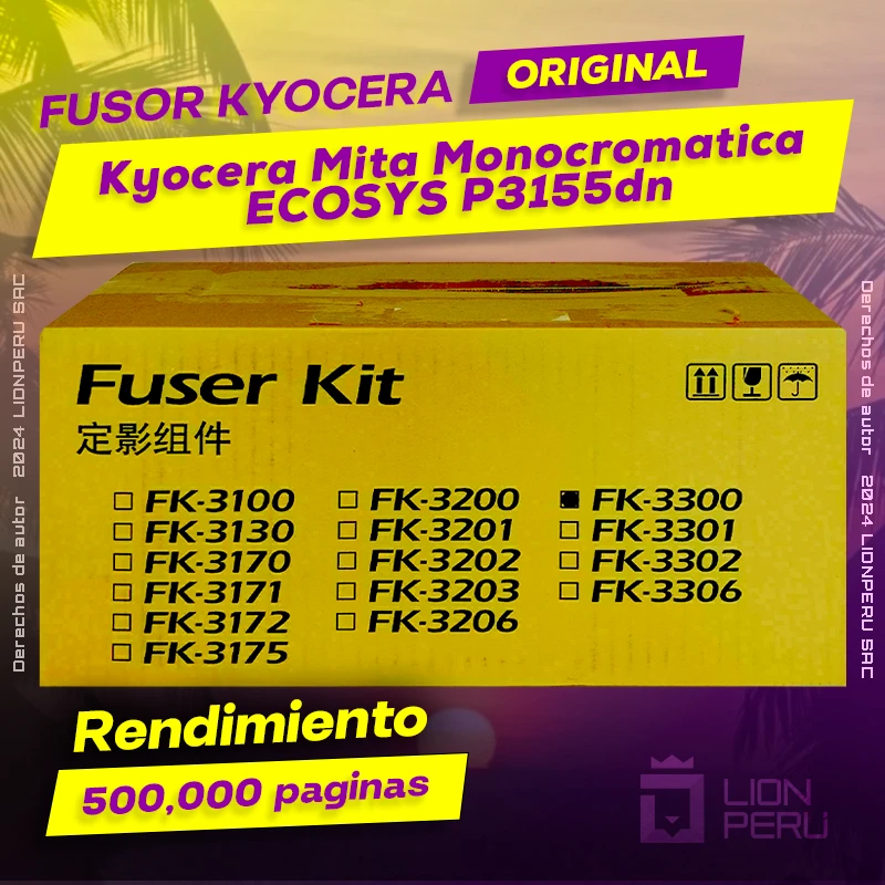 Fuser para Kyocera P3155dn Monocromatica ECOSYS Original