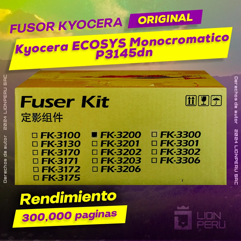 Fusor Kyocera ECOSYS P3145dn Monocromatico Cartucho Original