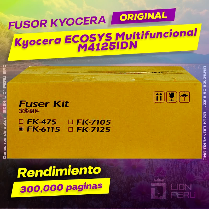 Fusor Kyocera ECOSYS M4125IDN Multifuncional Cartucho Original