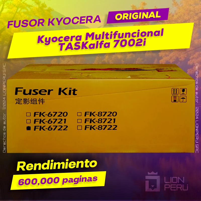 Fusor Kyocera TASKalfa 7002i Multifuncional Cartucho Original