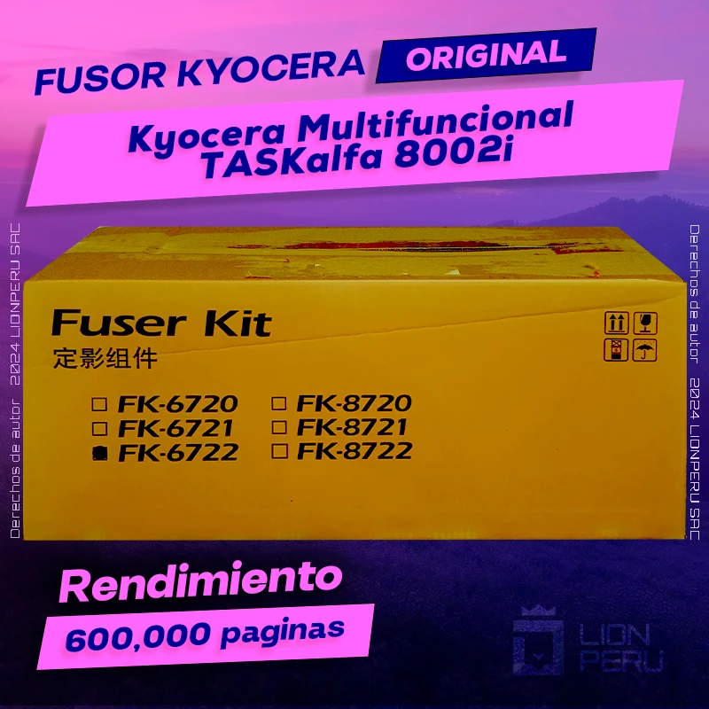 Fusor Kyocera TASKalfa 8002i Multifuncional Cartucho Original
