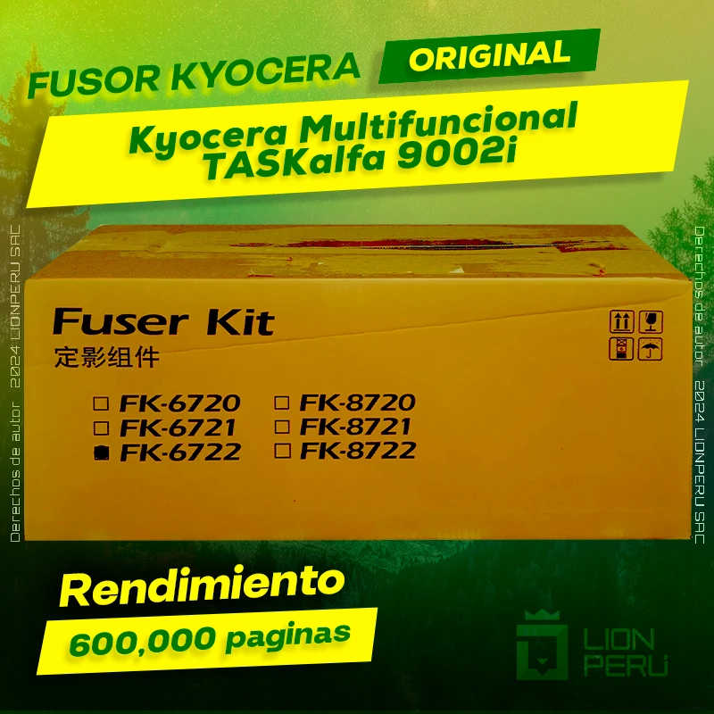 Fusor Kyocera TASKalfa 9002i Multifuncional Cartucho Original