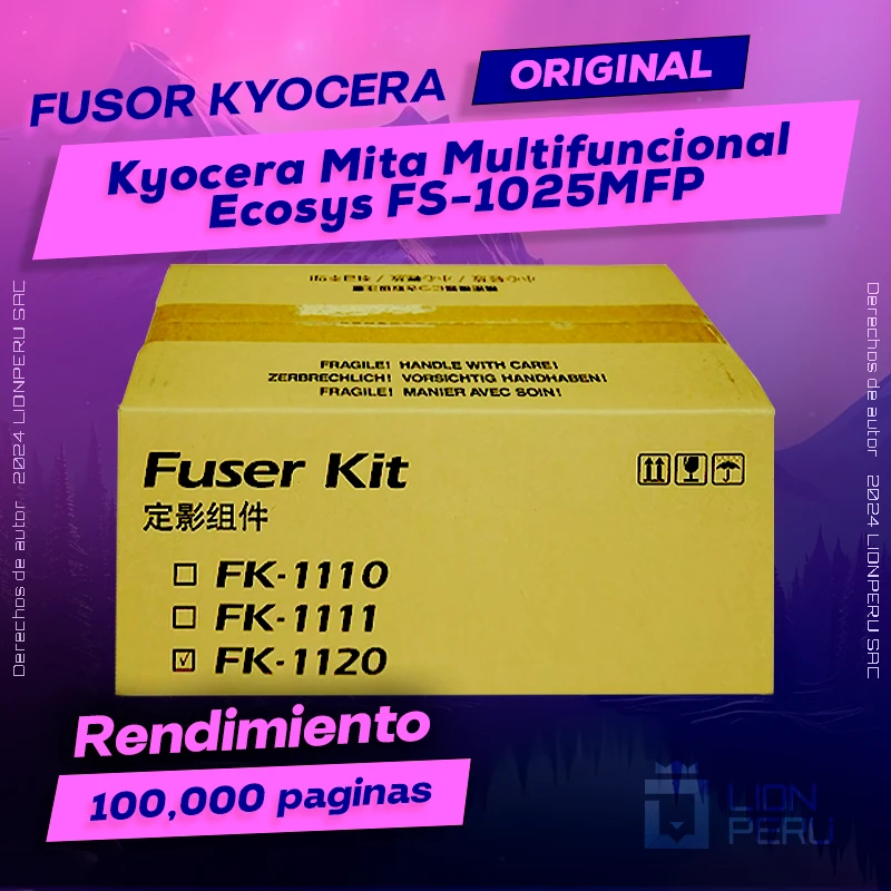 Fusor Kyocera Ecosys FS-1025MFP Mita Cartucho Original