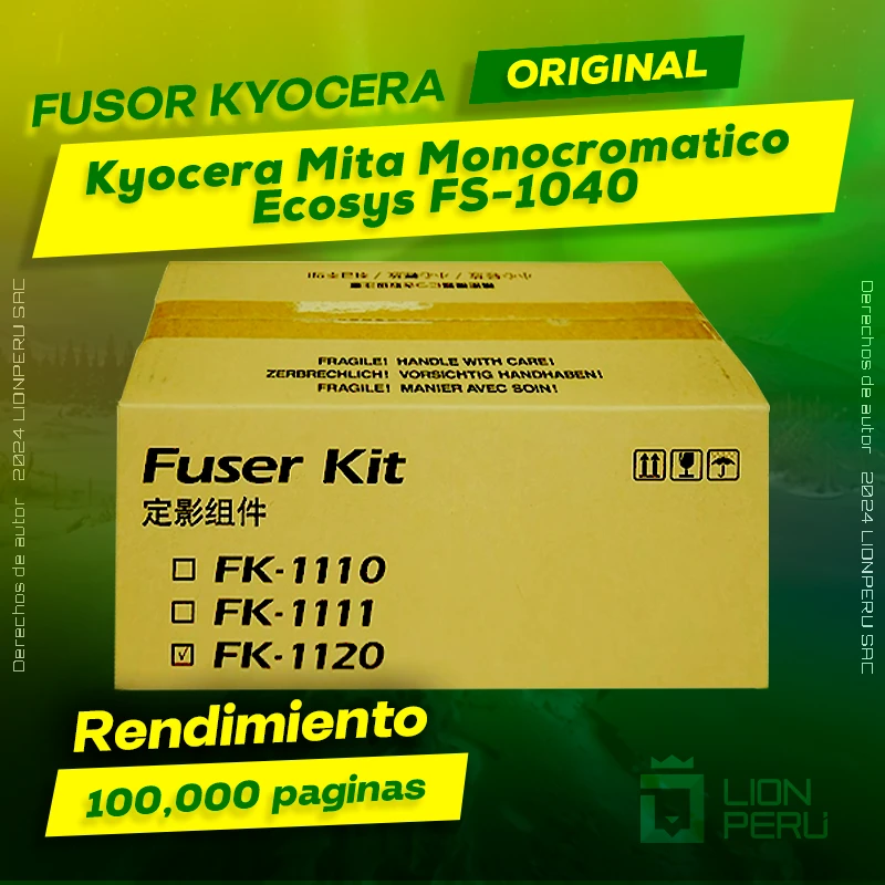 Fusor Kyocera Ecosys FS-1025MFP Mita Cartucho Original