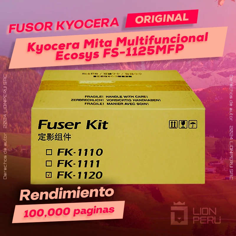 Fusor Kyocera Ecosys FS-1125MFP Mita Cartucho Original