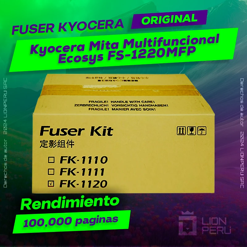 Fusor Kyocera Ecosys FS-1220MFP Mita Cartucho Original