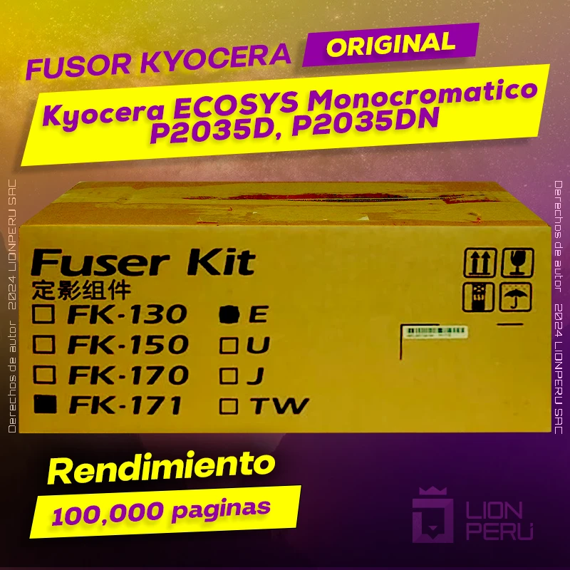 Fusor Kyocera ECOSYS P2035D, P2035DN Monocromatico Original