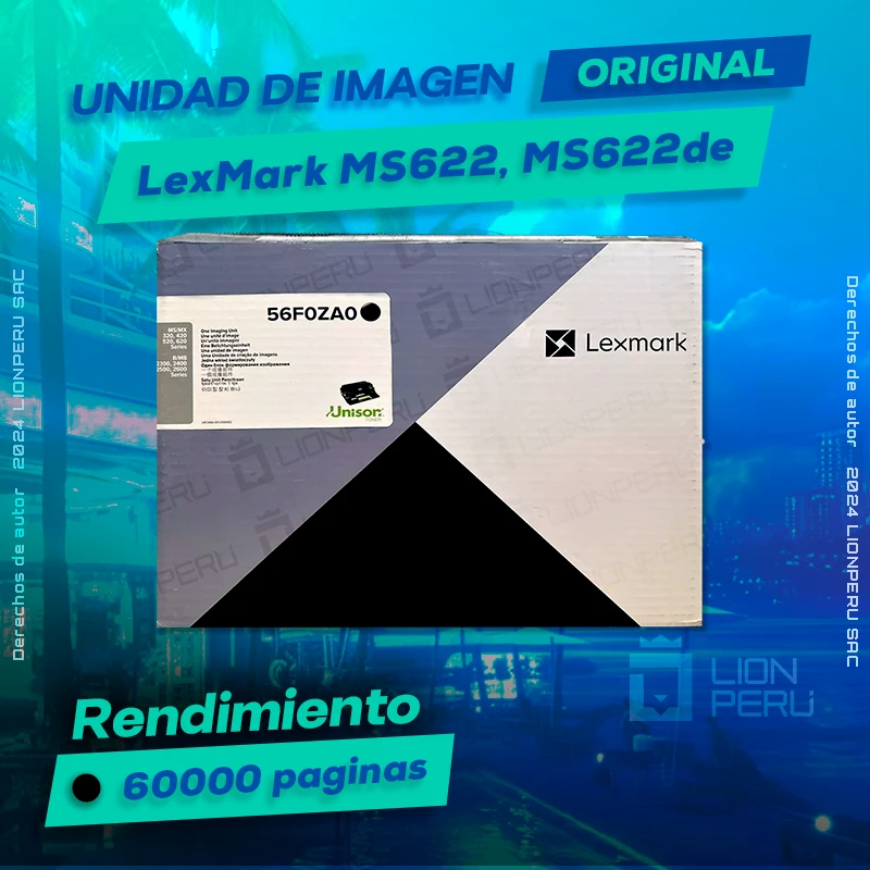 Unidad de Imagen LexMark MS622, MS622de Imaging Original Negro, ofrece un rendimiento de Calidad a un super Precio, consigue el tuyo… ¡¡YA!!