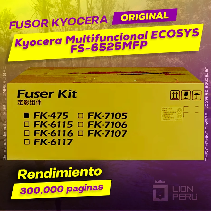 Fusor Kyocera ECOSYS FS-6525MFP Multifuncional Cartucho Original