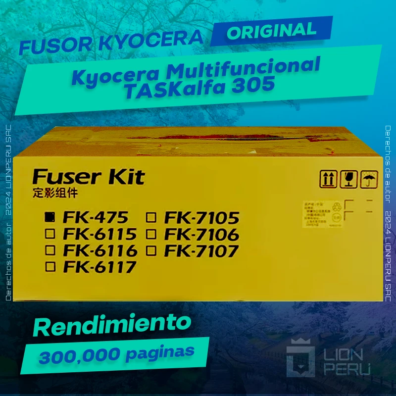 Fusor Kyocera TASKalfa 305 Multifuncional Cartucho Original