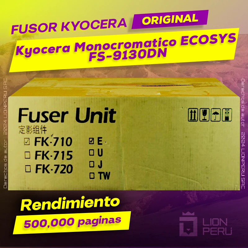 Fusor Kyocera ECOSYS FS-9130DN Monocromatico Cartucho Original