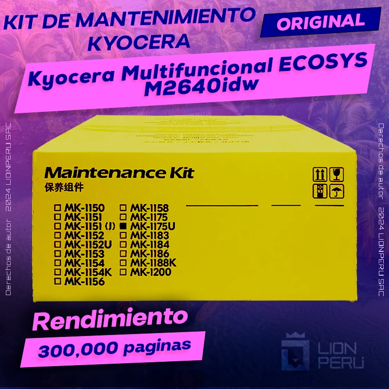 Kit de Mantenimiento Kyocera M2640idw ECOSYS Multifuncional Original