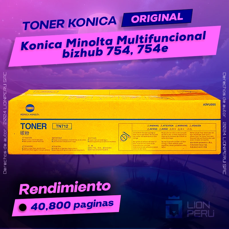 Toner Konica Minolta bizhub 754, 754e Cartucho Original