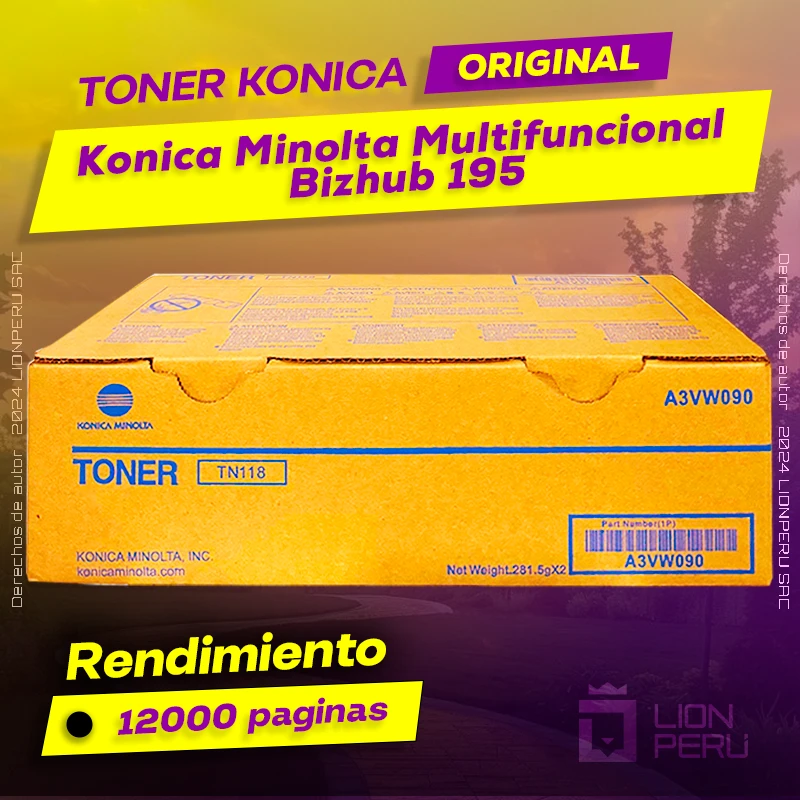 Toner Konica Minolta Bizhub 195 Cartucho Original