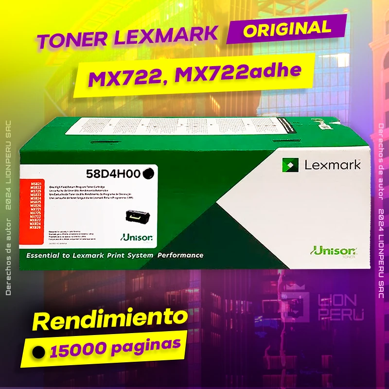 Toner LexMark MX722, MX722adhe Cartridge Original Negro, ofrece un rendimiento de Calidad a un super Precio