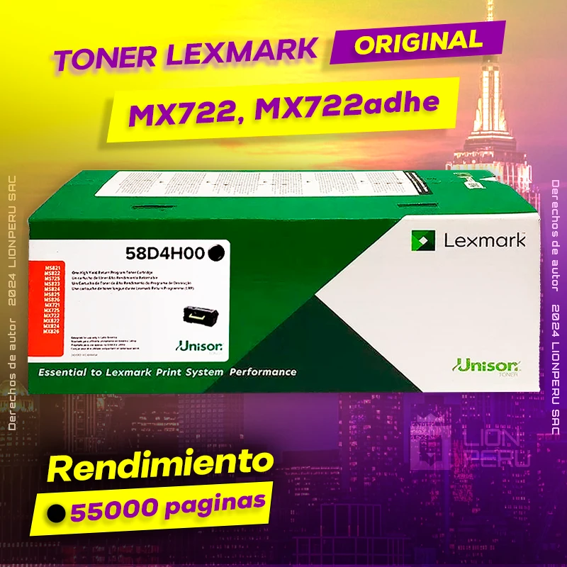 Toner LexMark MX722, MX722adhe Cartridge Original Negro, ofrece un rendimiento de Calidad a un super Precio