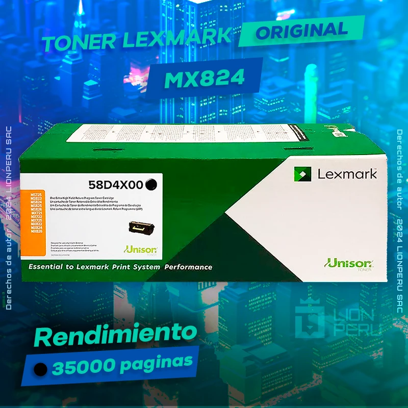 Toner LexMark MX824 Laser Cartridge Original Negro, ofrece un rendimiento de Calidad a un super Precio, ingresa y consigue el tuyo… ¡¡YA!!