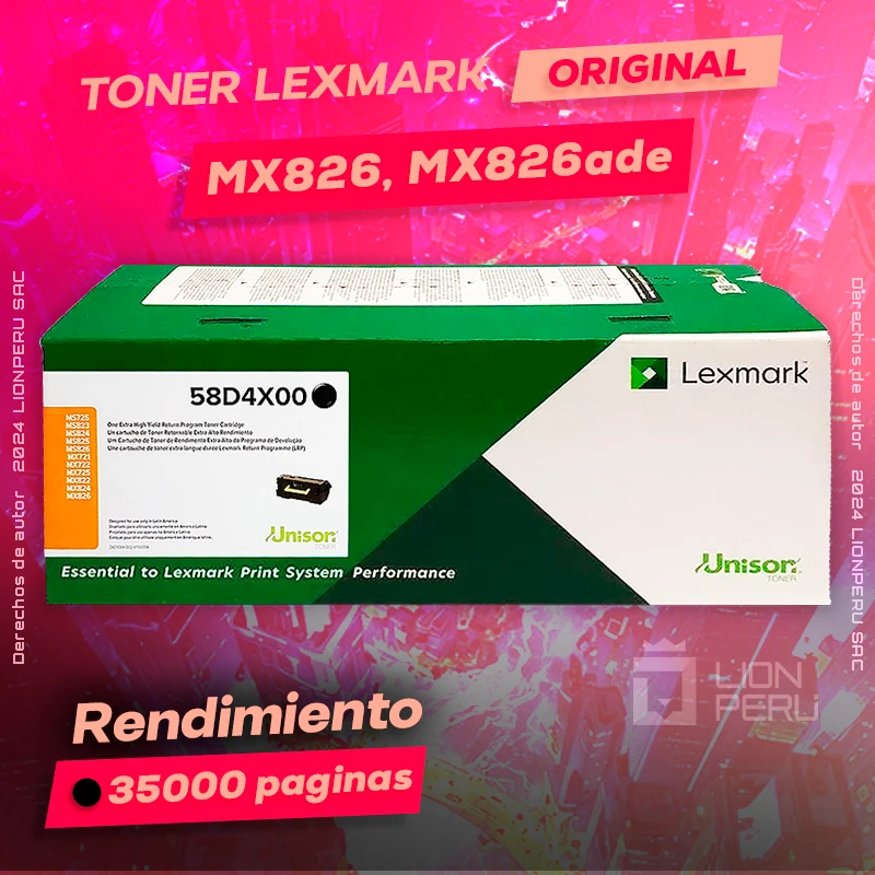 Toner LexMark MX826, MX826ade Cartucho Original Negro, ofrece un rendimiento de Calidad a un super Precio, ingresa y consigue el tuyo… ¡¡YA!!
