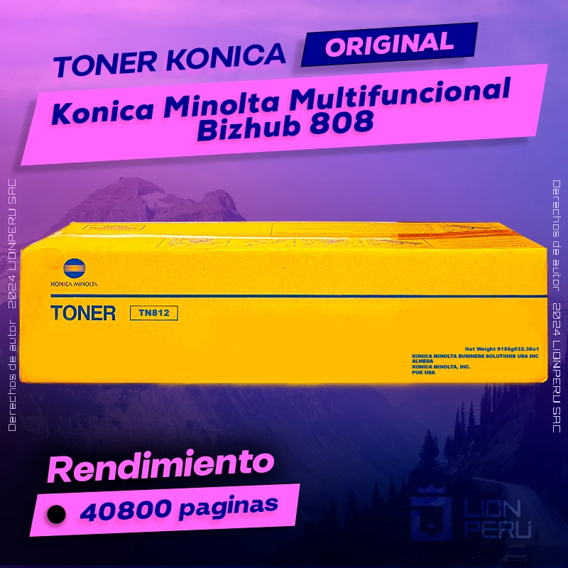 Toner Konica Minolta Bizhub 808 Cartucho Original
