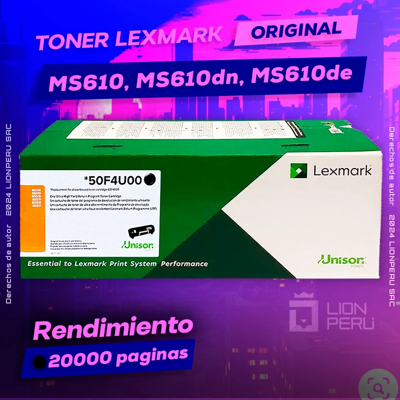Toner LexMark MS610, MS610de, MS610dn Cartridge Original Negro, ofrece un rendimiento de Calidad a un super Precio, consigue el tuyo… ¡¡YA!!