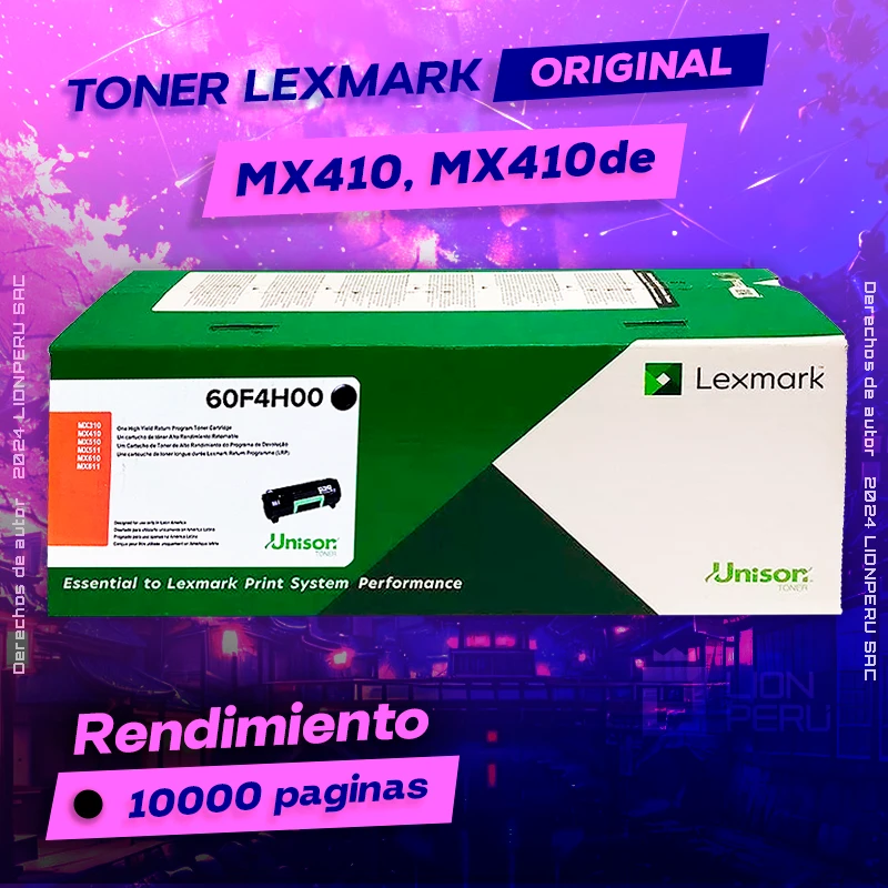 Toner LexMark MX410, MX410de Cartucho Original Negro, ofrece un rendimiento de Calidad a un super Precio, ingresa y consigue el tuyo… ¡¡YA!!