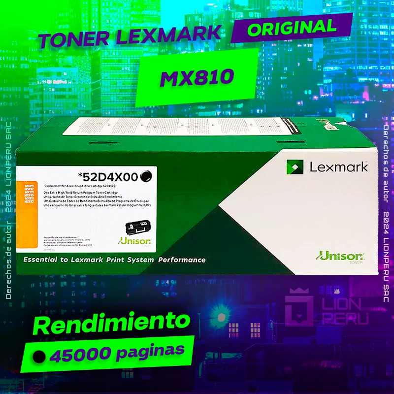 Toner LexMark MX810 Laser Cartridge Original Negro, ofrece un rendimiento de Calidad a un super Precio, ingresa y consigue el tuyo… ¡¡YA!!