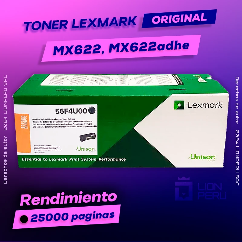 Toner Lexmark MX622, MX622adhe Cartucho Original Negro, ofrece un rendimiento de Calidad a un super Precio, ingresa y consigue el tuyo… ¡¡YA!!