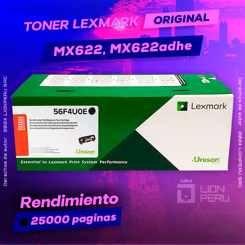 Toner Lexmark MX622, MX622adhe Cartucho Original Negro, ofrece un rendimiento de Calidad a un super Precio, ingresa y consigue el tuyo… ¡¡YA!!