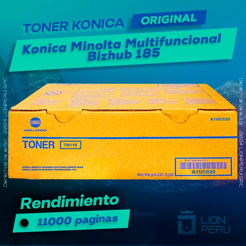 Toner Konica Minolta 185 Bizhub Cartucho Original