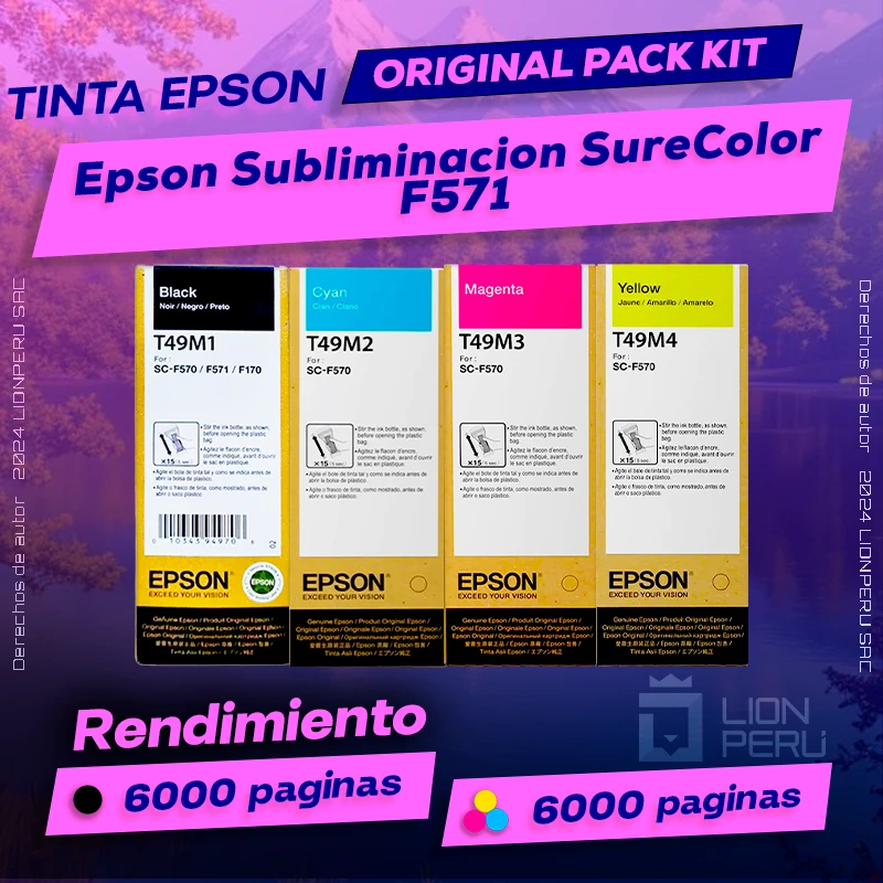 Tinta Epson F571 Subliminacion SureColor Original