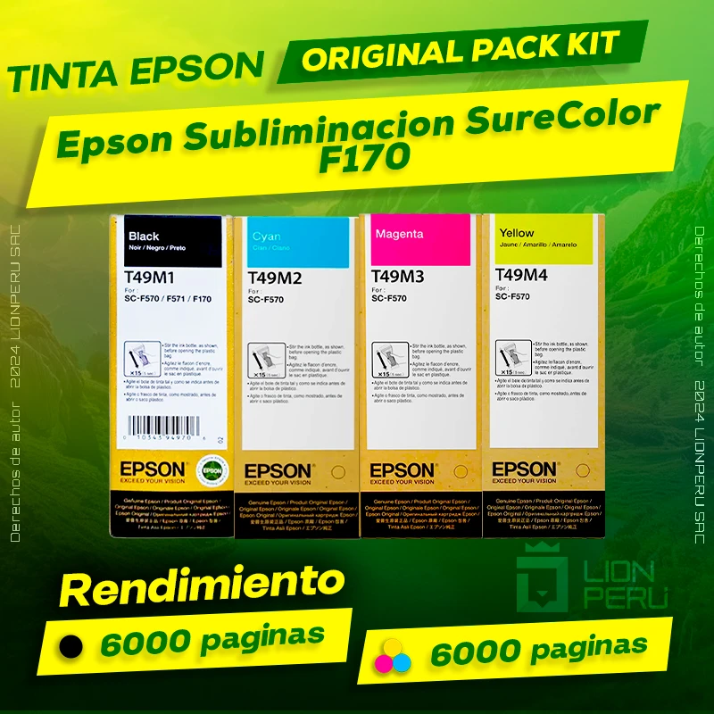 Tinta Epson F170 Subliminacion SureColor Original