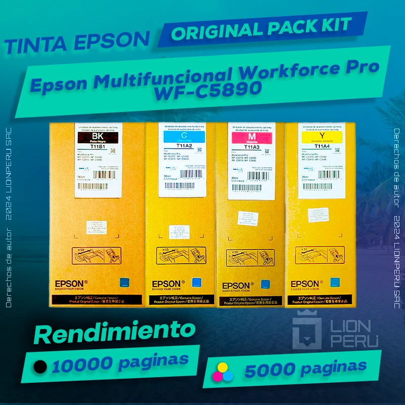 Tinta Epson Workforce Pro WF-C5890 Bolsa Original