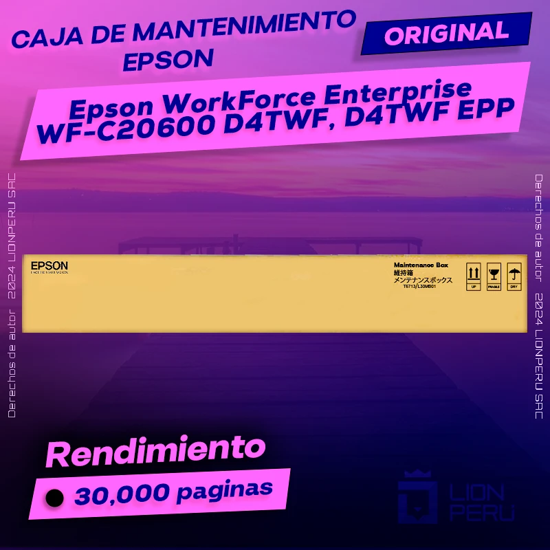 Caja de Mantenimiento Epson WF-C20600, D4TWF, EPP Original