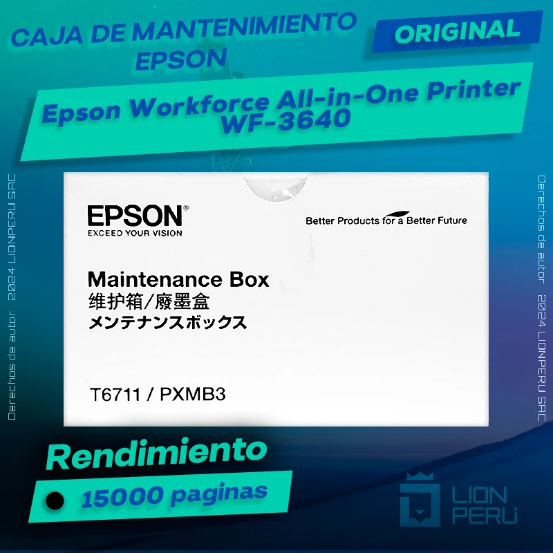 Caja de Mantenimiento Epson WF-3640 Workforce EcoTank All-in-One