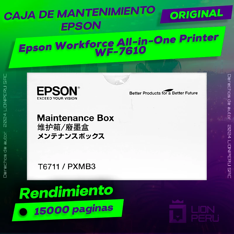Caja de Mantenimiento Epson WF-7610 Workforce InkJet All-in-One