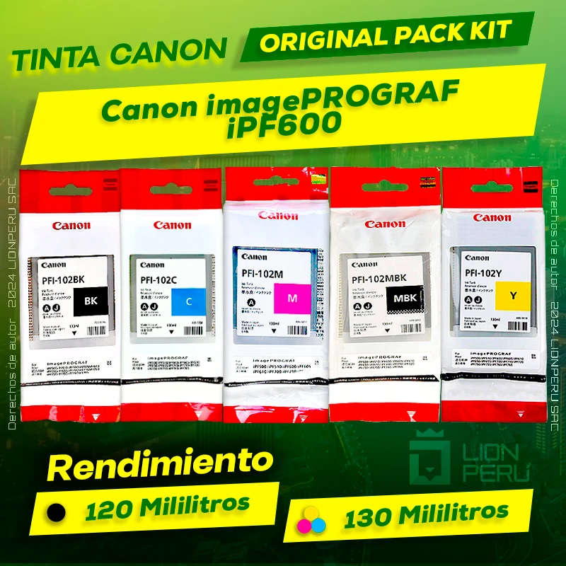 Tinta Canon iPF600 imagePROGRAF Cartucho Original